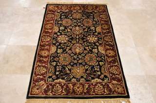 4x6 WOOL AREA RUG PERSIAN BLACK RED HAND MADE TUFTED  