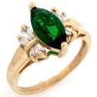 ring 10k solid gold synthetic peridot august birthstone cz baguette 