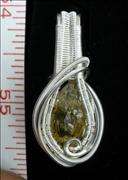 Etched Heliodor Wire Wrap Pendant w/ Sacred Geometry  