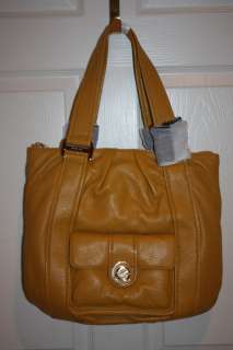    MICHAEL KORS Yellow Marigold Leather Large Push Lock Tote Bag $398