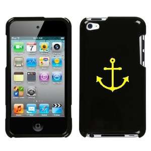 APPLE IPOD TOUCH ITOUCH 4 4TH YELLOW ANCHOR ON A BLACK HARD CASE COVER