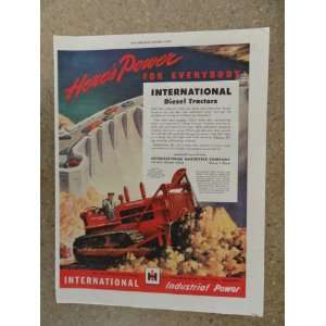  Diesel Tractors, Vintage 40s full page print ad. (dam/red tractor 