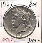 1921 Peace Liberty Silver Dollar Brilliant Uncirculated A568