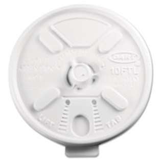   Plastic Hot Cup Lids, Fits 10 oz. Cups, White, 100/Bag at 