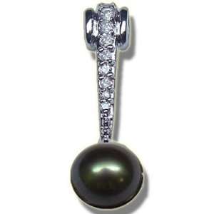  .11 ct 7.5mm Round Pearl Slide Pendant Jewelry