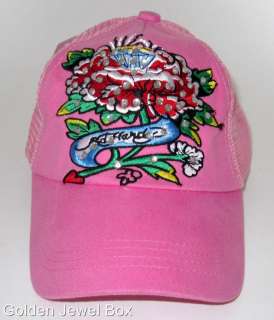   BALL CAP FLOWER ROSE DIAMOND & RHINE STONE TRUCKER MESH HAT  