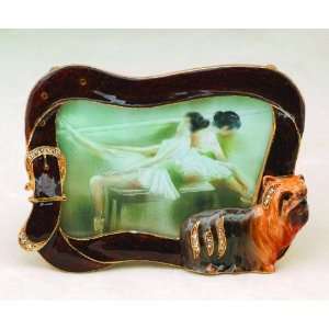  Yorkshire dog bejeweled picture frame: Home & Kitchen