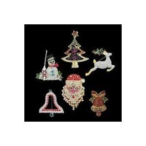    Pack of 7 Colorful Metal Holiday Fun Christmas Pins