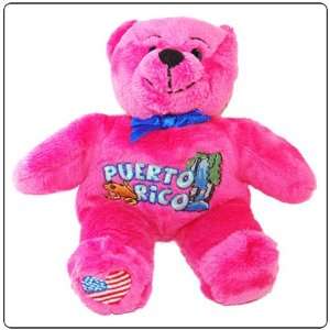  Puerto Rico Symbolz Plush Pink Bear Stuffed Animal: Toys 