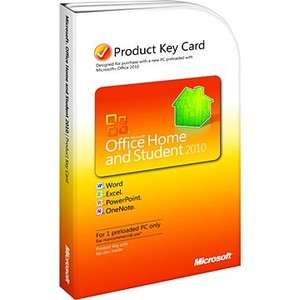 Microsoft Office Home and Student 2010 Product Key Card  