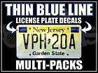 Thin Blue Line Reflective License plate stickers/decal​s (2 pack 