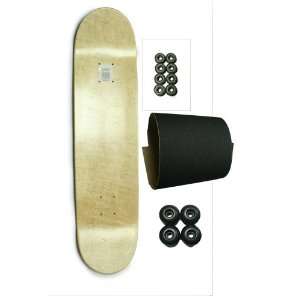 NATURAL Skateboard DECK bearing grip tape wheels set:  
