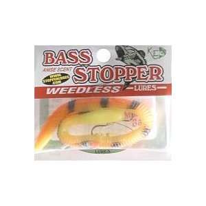   Soft Weedless Bass Stopper Worm 2 Hook Firetiger 