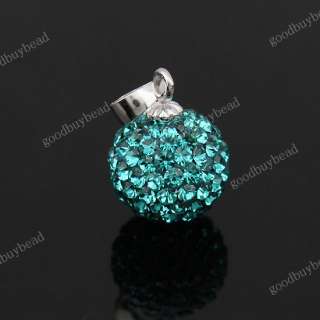 CZECH CRYSTAL DISCO BALL AUTHENTIC 925 STERLING SILVER PENDANT 10MM 