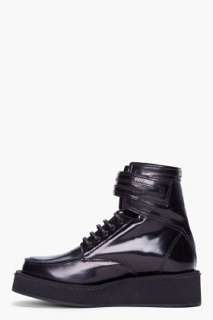 Givenchy Black Glossy Leather Boots for men  