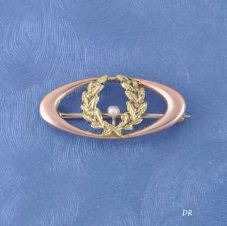 Antique Victorian 10k Gold Pearl Wreath Pin/Brooch  