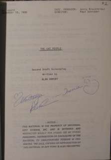 ALAN ORMSBY   Cat People   ORIGINAL SCREENPLAY SIGNED  