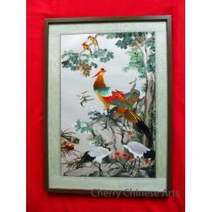   Chinese Embroidery Bird Phoenix with Frame: Arts, Crafts & Sewing