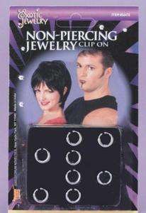 NON PIERCING CLIP ON JEWLERY RING BELLY LIP COSTUME  