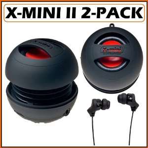  X Mini II Capsule Speaker in Black 2 Pack w/ Headphones 