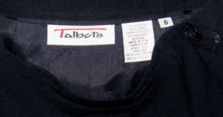 Talbots A Line Skirt Navy Blue Black 100% Wool Womens Size 6 M  