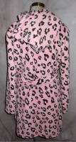 Jenni Robe Short Fluffy Fleece Pink Leopard M New  