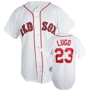Julio Lugo White Majestic MLB Home Replica Boston Red Sox Jersey