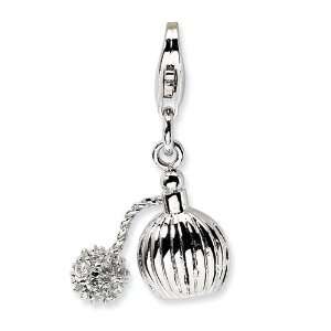    Sterling Silver 3 D Polished Perfume w/Lobster Clasp Charm Jewelry