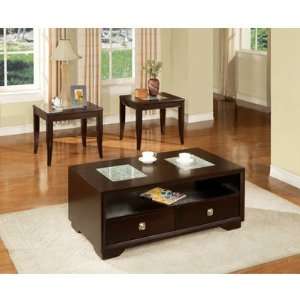   Montblanc 3 Piece Occasional Table Set in Merlot: Home & Kitchen