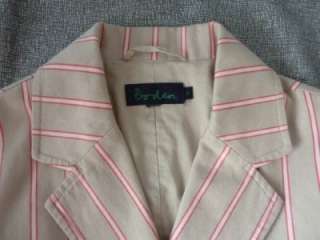 BODEN Cotton Summer Tan Striped Blazer Jacket~8/10/12~M  
