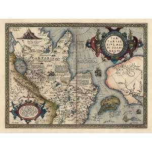  Antique Map of Western Russia (1570) by Abraham Ortelius 