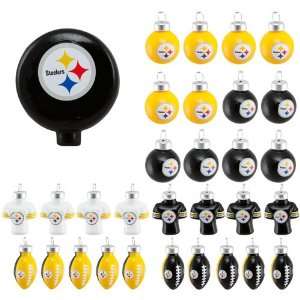   Steelers NFL Blown Glass 31 Piece Tree Ornament Set