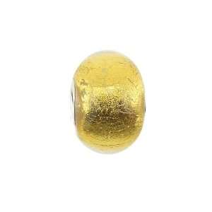    FROLIC Sterling Silver Gold Murano Glass Roundel Charm: Jewelry