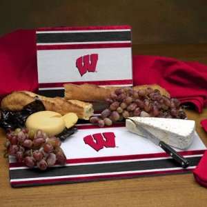  Wisconsin Badgers Glass Cutting Board Set: Sports 