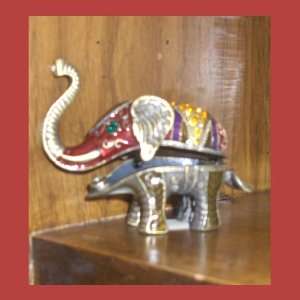  Red Elephant with Amber Stone Jewel Box: Kitchen & Dining