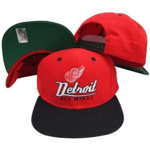 Detroit Red Wings Red/Black Two Tone Snapback Adjustable Plastic Snap 