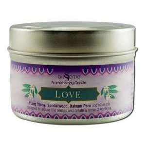 Blissoma Love Aromatherapy Artisan Soy Candle 4 oz with natural 