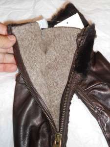 UGG® Australia Shearling,18Fur Cuff Brown Leather Gloves  