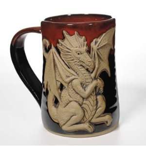  Winged Dragon Tankard Mug on Red Black 24 Oz Kitchen 