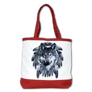 Shoulder Bag Purse (2 Sided) Red Wolf Dreamcatcher 