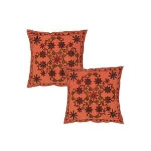  Cotton Handmade Embroidery Work Cushion Cover Set Size 16 