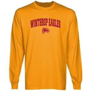   Winthrop Eagles Gold Logo Arch Long Sleeve T shirt