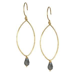 Tumbleweed Gold filled Leaf Earring with Labradorite Drop 
