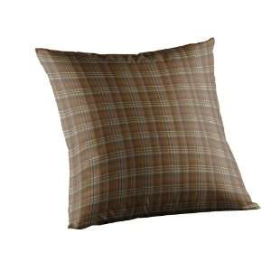  Patch Magic Brown Beige Dobby Checked Fabric Toss Pillow 