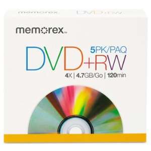  Memorex DVD RW Discs 4.7GB 5/Pack Economical Data 