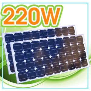 12V 220 WATT MONOCRYSTALLINE SOLAR PANEL V OC 21 V / V MP 17 V (2x 