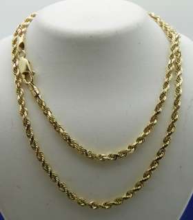 ROPE DESIGN 18 INCH LONG CHAIN SOLID 14K GOLD, 12.9g  