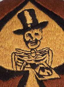   Corp Military Top Hat Skeleton Ace Spades Bomber Nose Art Patch  