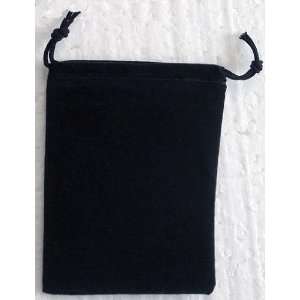  Black Drawstring Velour Pouch 5 x 7 1/2 for Coins 