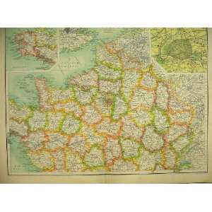  1898 Northern Section France Paris Map Channel Islands